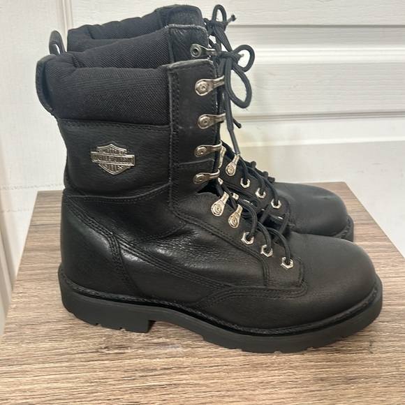 HARLEY DAVIDSON MENS MOTORCYCLE BOOTS IN BLACK SIZE 8.5 - Picture 4 of 8